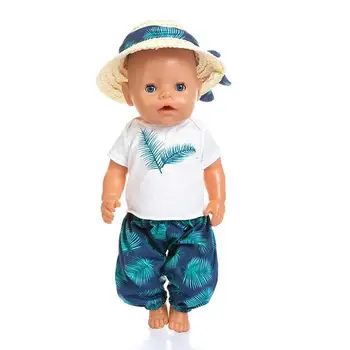 Kūdikių Drabužiai 43cm Žaislas Naujas Gimė Mergaitė Tamsiai Accessary Mėlynos spalvos Drabužius Skrybėlę Su Kostiumu Lapų B0C5 Z4G3