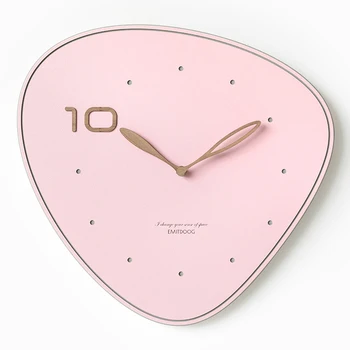 Kūrybinės Animacijos Sieninis Laikrodis Geometrinis Medienos Gyvenimo Kambario, Miegamasis Silent Sienos Žiūrėti Pink Meno Horloge Murale Namų Puošybai ZB5WC
