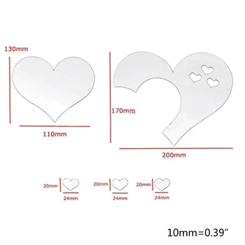 Kūrybinės Meilės Širdis 3D Veidrodinė Siena Lipdukas Nuimamas 