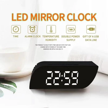 Kūrybos Veidrodis, Žadintuvas Daugiafunkcis LED Laikrodis Makiažo Veidrodis, Žadintuvas Plug Veidrodis, Žadintuvas