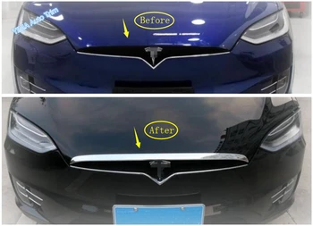 Lapetus Automobilių Optikos Priekiniai Galvos Gaubtą, variklio Dangtis, Juostelės Priekinis Variklio gaubtas Apdaila 1 vnt ABS Tesla Model X 2016 2017 2018