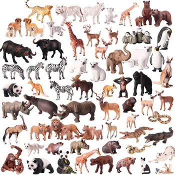 Laukinių Gyvūnų Nustatyti Modelis Veiksmų Skaičius, Laukinių Gyvūnų figūrėlių Kolekcija PVC Vaikų Pažinimo Žaislai