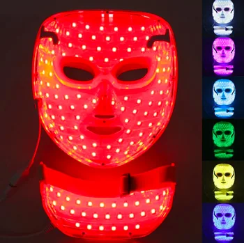 LED grožio šviesos kaukė priemonė fototerapija odos grožį optinis kaukė spalvinga kaklo kaukė kaukė priemonė, lengvojo vietoje oda