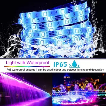 LED Juostelės Žibintai, RGB Vandeniui Šviesos Ruože 10M 300 Led (Nuotolinio Valdymo Dekoratyvinės Lempos MDJ998