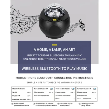 LED Lazerinius Projektorius, Šviesos, Bluetooth, Muzikos Grotuvas, Nuotolinio Valdymo Disco Scenos Lempos Vaikų Miegamasis Star Naktį Lempa