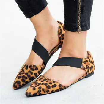 Leopard Moterų Sandalai, Batai Mados Atsitiktinis Romos Pažymėjo Tne Aikštėje Mažai Aukštakulnius Batus Vasaros Sandalai Elastinės Juostos Ponios Sandalai