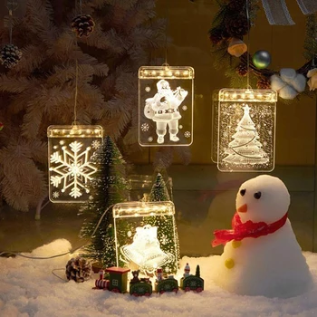 Linksmų Kalėdų Dekoro Baterija Santa Varomas Styginių Šviesos Pasakų Žibintai LED Girliandą Šviesos Kalėdų Žiburiai, Lauko Kerst
