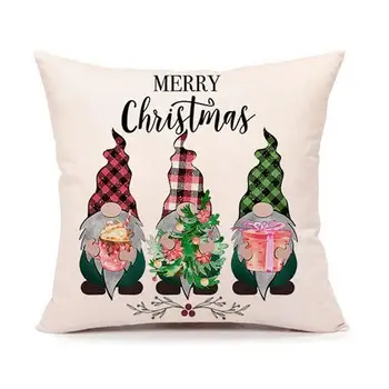 Linksmų Kalėdų Mesti Pagalvę Padengti Santa Gnome Pagalvės Užvalkalas pagalvės užvalkalą Linksmų Kalėdų Mesti Pagalvę Padengti