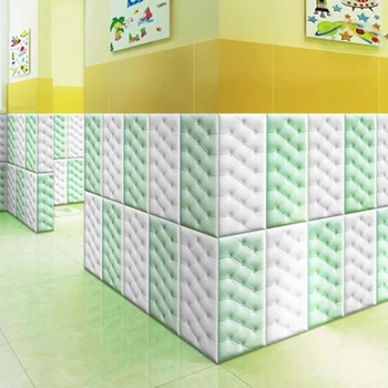 Lipnios 3D trimatis Sienų Lipdukai 4MM Tatamio Kovos su susidūrimo Siena Kilimėlis Vaikų Miegamojo Lova Minkšta Pagalvėlė Padas