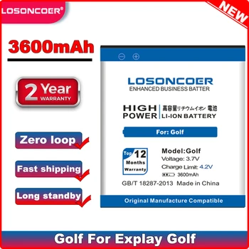 LOSONCOER 3600mAh Aukštos Kokybės Mobiliojo Telefono Baterijos Pakeitimo Li-ion už Explay Golfo Baterija