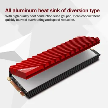 M. 2280 2 SSD Kietąjį Diską Aliuminio Lydinio, Šilumos Išsklaidymo Darbalaukio Trinkelėmis Šilumos su Fin Šilumos Kriaukle PC I6H9