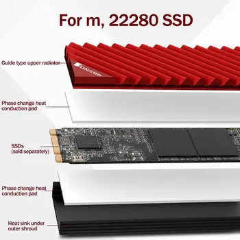 M. 2280 2 SSD Kietąjį Diską Aliuminio Lydinio, Šilumos Išsklaidymo Darbalaukio Trinkelėmis Šilumos su Fin Šilumos Kriaukle PC I6H9