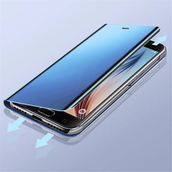 Mados Atsparus Smūgiams Veidrodis Smart Apversti Telefoną Atveju Huawei Mate10 P20 30 30 20 X Lite Pro 2019 Turėtojas Apsaugos Nuolatinis Dangtis