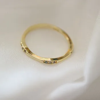 Mados Aukso Krištolo maži Žiedai moterims kubinis cirkonis mažą Žiedą, kad mergina, moteris engagment dovanų #5 #10 dydis rasti