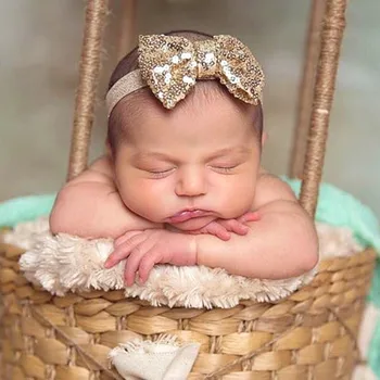 Mados Blizgančiais Juostelės Elastinga Lankelis Plaukų Juosta Naujagimių Bamblys Baby Girl Lankas Fotografijos Princesė Galvos Apdangalai