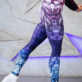 Mados Chic Modelis Skaitmeninis Spausdinimas Kelnės, Antblauzdžiai Sporto Moterų Fitneso Veikia Sporto Slim Sporto Salė Legging Diamond Hip-Liftted