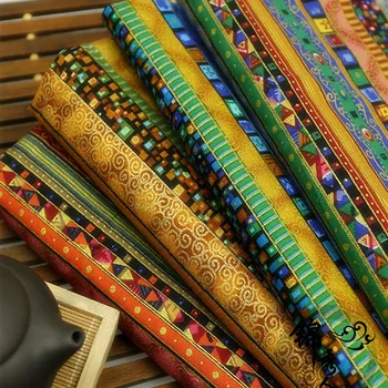 Mados stilius, spausdinta medvilnės ir lino medžiaga etninės stiliaus Tibeto staltiesės, pagalvės, sofos, dekoratyvinis audinys