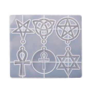 Magija Hexagram Dvasinio Amuletas Pakabukas Dervos Lieti Pelėsių Celtics Pentagrams Pentacle Star Pelėsių Papuošalai Formavimo Priemonės