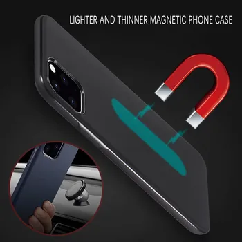 Magnetinio Automobilio Savininkas Atveju iPhone, 11 Pro MAX Ultra Plonas, Nematomas įmontuota Metalinė Plokštelė Minkšto Silikono TPU Atvejais Padengti Shell