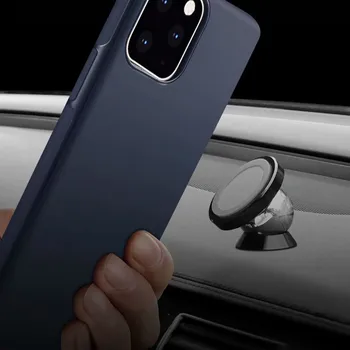Magnetinio Automobilio Savininkas Atveju iPhone, 11 Pro MAX Ultra Plonas, Nematomas įmontuota Metalinė Plokštelė Minkšto Silikono TPU Atvejais Padengti Shell