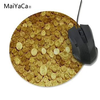 MaiYaCa Aukso Monetos Apvalios 200*200*2mm Pelės Mygtukai Kilimėlis Kompiuterio PC Nešiojamas Komfortą Žaidimų Pelės Mygtukai