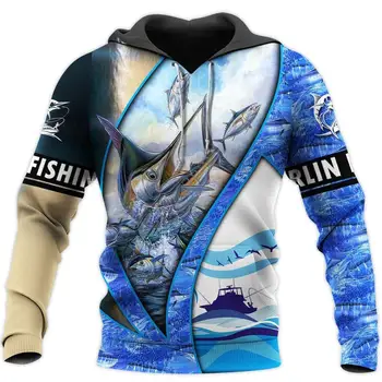 Marlin Žvejybos 3D Atspausdintas hoodies Harajuku Streetwear Vyrų Hoodie moterų Atsitiktinis Megztinis juokinga Striukę, sportinius kostiumus ir kostiumus bėgiojimui