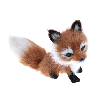 Mažas modeliavimas fox žaislas mini tupint fox modelis, namų puošybai vestuvių, gimtadienio dovana 12*6*8.5 cm