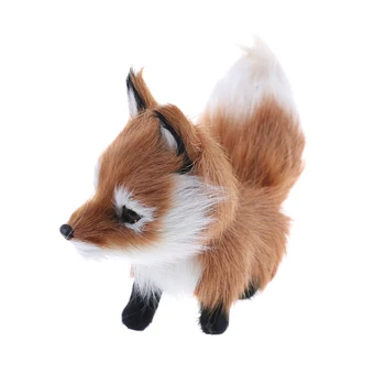 Mažas modeliavimas fox žaislas mini tupint fox modelis, namų puošybai vestuvių, gimtadienio dovana 12*6*8.5 cm