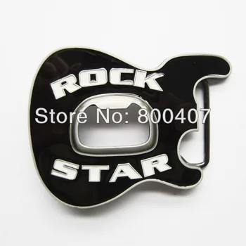 Mažmeninės prekybos Platinti Black Rock Star Gitara Diržo Sagtis SAGTIS-MU102BK Nemokamas Pristatymas