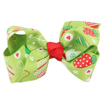 Mažmeninės prekybos staigius Kalėdų bowknot spalvinga juostelės mada, plaukų aksesuarai, galvos apdangalai, baby kūdikiams, Vaikams, vaikai