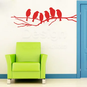 Meno kūrybos dizaino namų dekoro pigius vinilo atšaka paukščių Siena Lipdukas spalvinga namų puošmena animacinių filmų kregždės lipdukai kambariuose