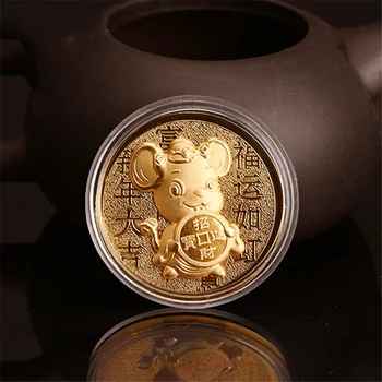 Metai Žiurkės Progines monetas, Kinų Zodiako Ženklas 1Pc Išskirtinį Dizainą Mažas Apdaila