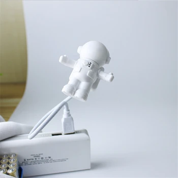 Mielas Astronautas Astronautas USB Naktį Šviesos Avarinis Nešiojamas Nešiojamieji Micro USB Klaviatūros Lempas, Stalo Mini LED Knyga Žibintai