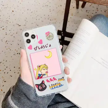 Mielas Japonų Anime Sailor Moon Telefono dėklas Permatomas, 