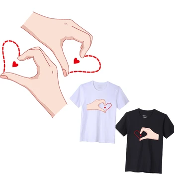 Mielas Širdies Meilės Pleistrai Skalbti Geležies-perdavimo T-Shirt Vaikų Dovana 