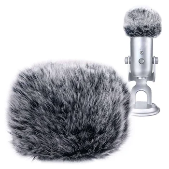 Mikrofonas Furry Priekinio Stiklo - Mic Vėjo Padengti Kailiai Filtrą, Kaip Putomis Padengti Blue Yeti