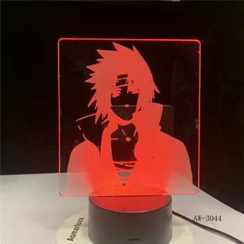 Minato 3D LED Nakties Šviesos Spalva Keičiasi Regėjimo Iliuzija Stalo Lempa USB Naruto, Naruto Shippuden Papuošalai Dovana 3044