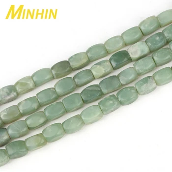 MINHIN 10*kaip 14mm Žalia Spalva Natūralus Aikštėje Nereguliarus Tarpiklius Prarasti Granules Jewely 