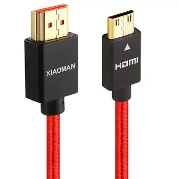 Mini HDMI į HDMI Kabelis Aukštos Greitis 1m 2m 3m 5m Fotoaparato MP4 Grafikos plokštė Nešiojamojo kompiuterio su Mini HDMI Uosto