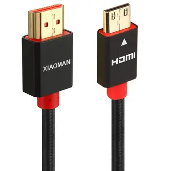 Mini HDMI į HDMI Kabelis Aukštos Greitis 1m 2m 3m 5m Fotoaparato MP4 Grafikos plokštė Nešiojamojo kompiuterio su Mini HDMI Uosto