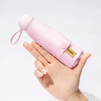 Mini Mada Penkerių lankstymo Kapsulė Skėtis Mini Pocket Skėtis Anti-UV Vėjo Dvigubas Automatinis Sulankstomas Skėtis Moteris Vyras