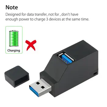Mini Nešiojamas HUB3 Port Splitter In-line USB2.0 3.0 HUB Pratęsimo Hub Greitai Perdavimo Aukštos kokybės Greito Šilumos Išsklaidymo