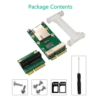 Mini PCI-E Adapterį su SIM Kortelės Lizdas(Vertikaliai) 3G/4G ,WWAN LTE ,GPS kortelė