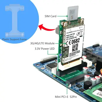 Mini PCI-E Adapterį su SIM Kortelės Lizdas(Vertikaliai) 3G/4G ,WWAN LTE ,GPS kortelė