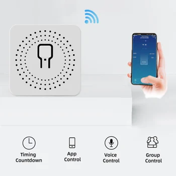 Mini Smart Switch Wifi Laikmatis Mobiliojo Telefono Nuotolinio Valdymo Jungiklis, Namų Automatikos, Valdymo Balsu Už Tuya Alexa 