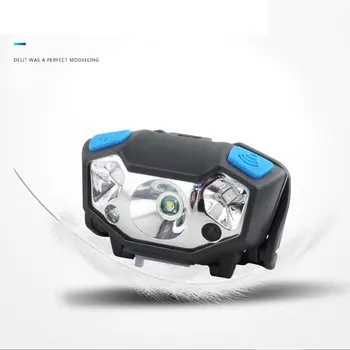 Mini Įkraunamas LED Žibintas Kūno Judesio Jutiklis LED Built-in galia Galvos Šviesos Lempos indukcijos Žibintuvėlis Su USB