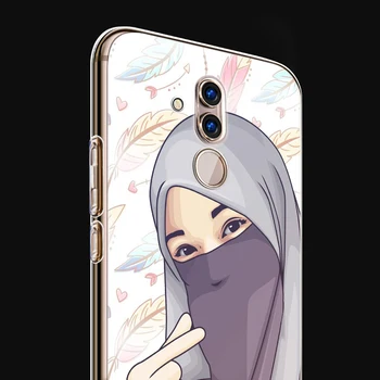 Minkštas Viršelis animacinių filmų Hijab Veido Musulmonų Islamo Mergina Huawei Mate 30 20 20X Lite Y9 Y7 Y5 Y6 Pro Prime Lite 2018 2019 Telefono dėklas