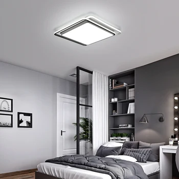 Modernios Kvadrato LED Lubų Šviesos Gyvenimo Kambario, Miegamasis Juoda/Balta Geležies Lubų Lempa, Šviestuvas, Plafonnier AC85-265V Įrenginiai
