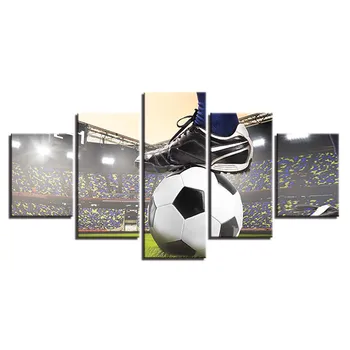 Modulinė Drobė Nuotraukas, Namų Dekoro 5 vnt Futbolo Rungtynės Tapybos Futbolo Žinoma, HD Spausdinti Plakato Gyvenimo Kambario Sienos Meno Pagrindų
