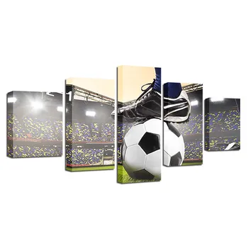 Modulinė Drobė Nuotraukas, Namų Dekoro 5 vnt Futbolo Rungtynės Tapybos Futbolo Žinoma, HD Spausdinti Plakato Gyvenimo Kambario Sienos Meno Pagrindų